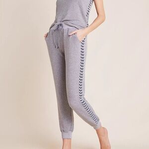 Monrow Anthropologie Zig-Zag Sweatpants Drawstring Pockets Cozy Lounge Pull On M